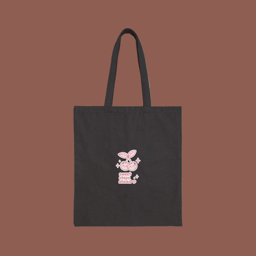 Cherry Sketch Cotton Tote Bag — 'sweet days ahead' Eco Canvas Shopper