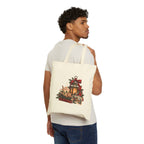 Vintage Christmas Lantern Tote Bag — Holiday Gift Market Tote