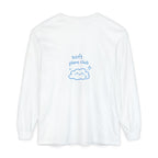Long Sleeve T-Shirt — "Soft Plans Club" Cute Cloud Graphic
