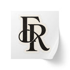 Monogram Square Sticker Rolls — Custom FR Logo Label Stickers (Sheet/ Roll)