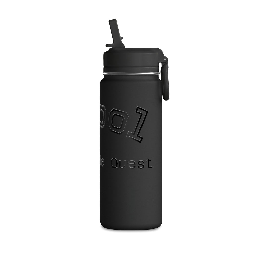 20oz Pink 'School is My Side Quest' Mini Water Bottle - Straw Top, Cute Student Hydration Bottle
