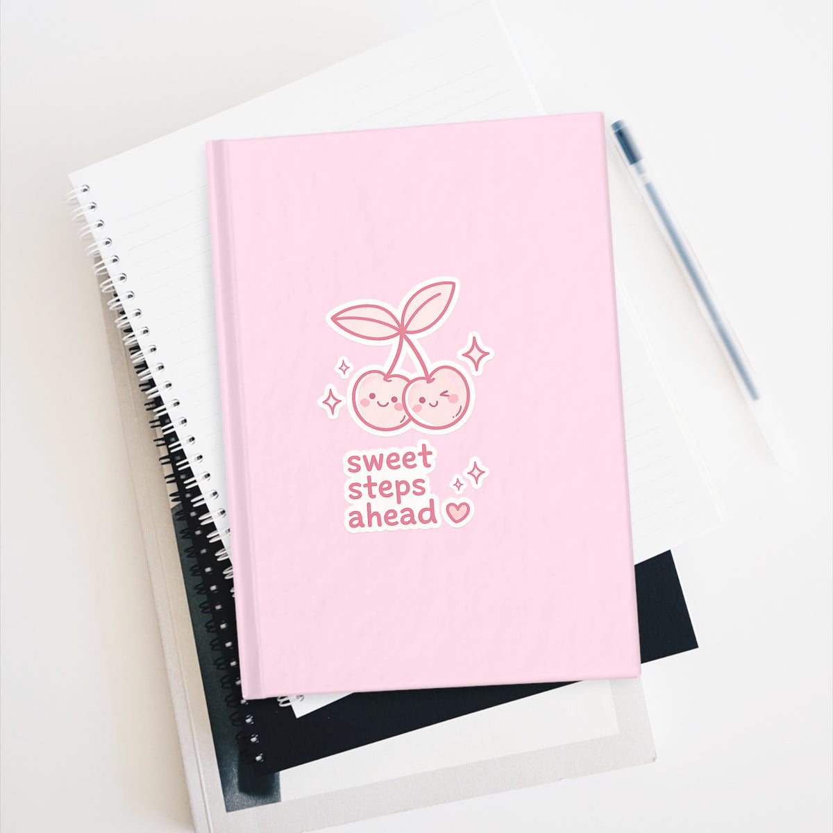 Pink Cherry "Sweet Steps Ahead" Ruled Journal