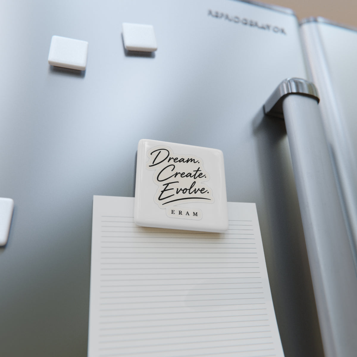 Inspirational 'Dream Create Evolve' Porcelain Square Magnet