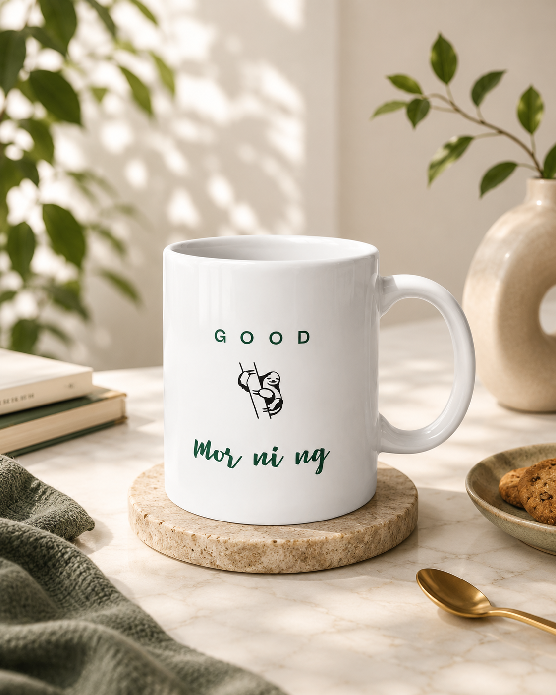 White glossy mug
