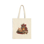 Vintage Christmas Lantern Tote Bag — Holiday Gift Market Tote