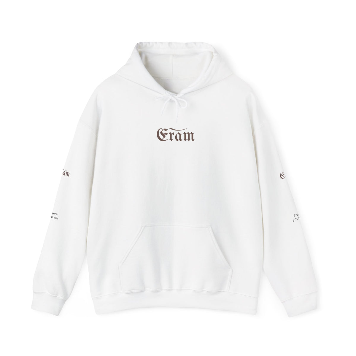 Eram Gothic Logo Hoodie — "Print it your way" White Pullover