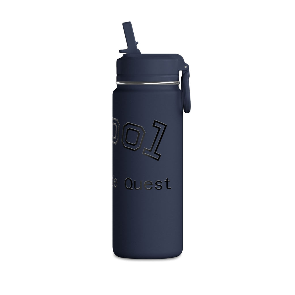 20oz Pink 'School is My Side Quest' Mini Water Bottle - Straw Top, Cute Student Hydration Bottle