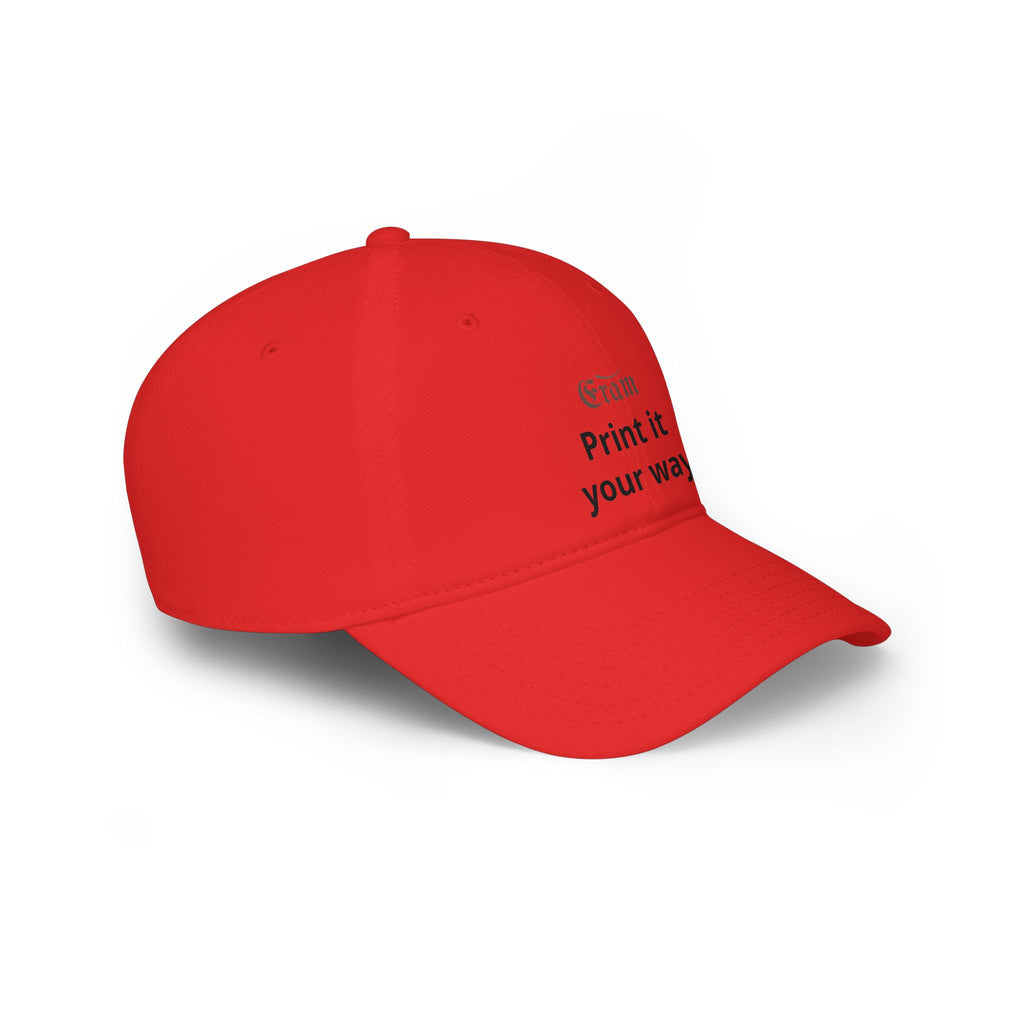 Low Profile Baseball Cap - Custom 'Print It Your Way' Embroidered Red Hat