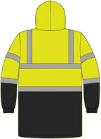 High Visibility Safety Parka, ANSI Class 3 Reflective Winter Jacket, for Construction and Road Work, Sizes XS-5XL