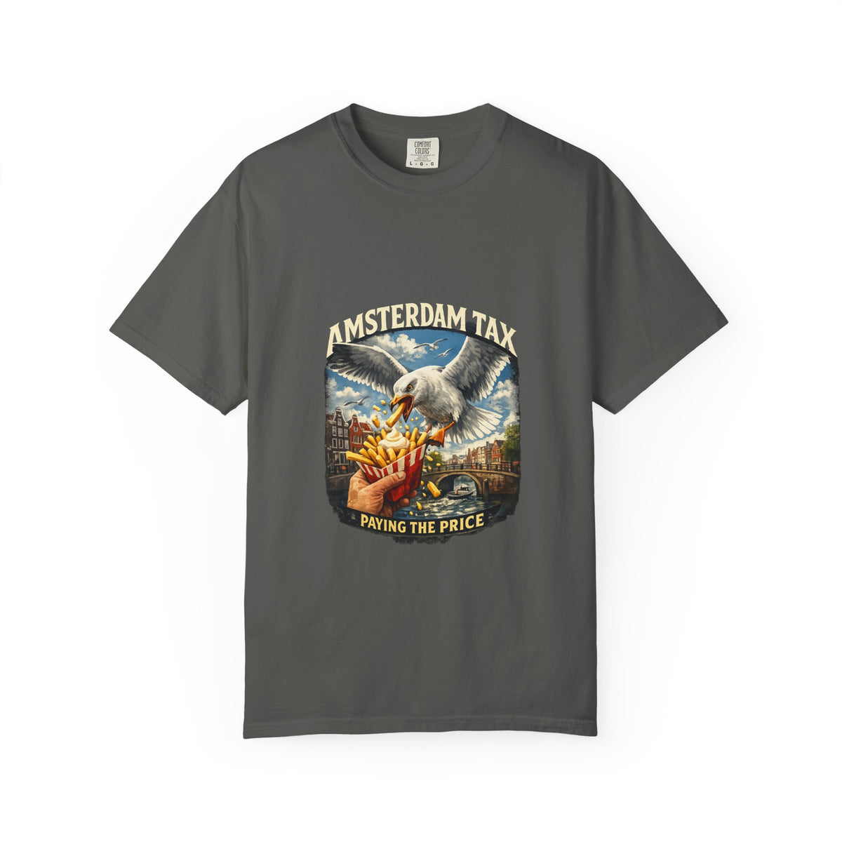 Amsterdam Tax Graphic T-Shirt — "Paying the Price" Vintage Dove Design