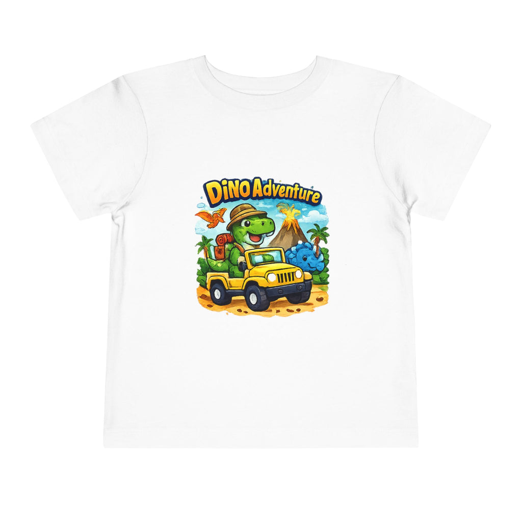 Dino Adventure Toddler Tee — Cute Dinosaur Jeep Graphic Shirt