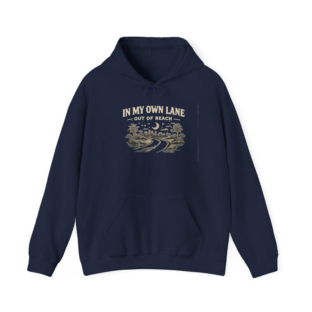Hoodie - "On My Own Lane But My Mama Still Proud" Vintage Road Graphic Hoodie