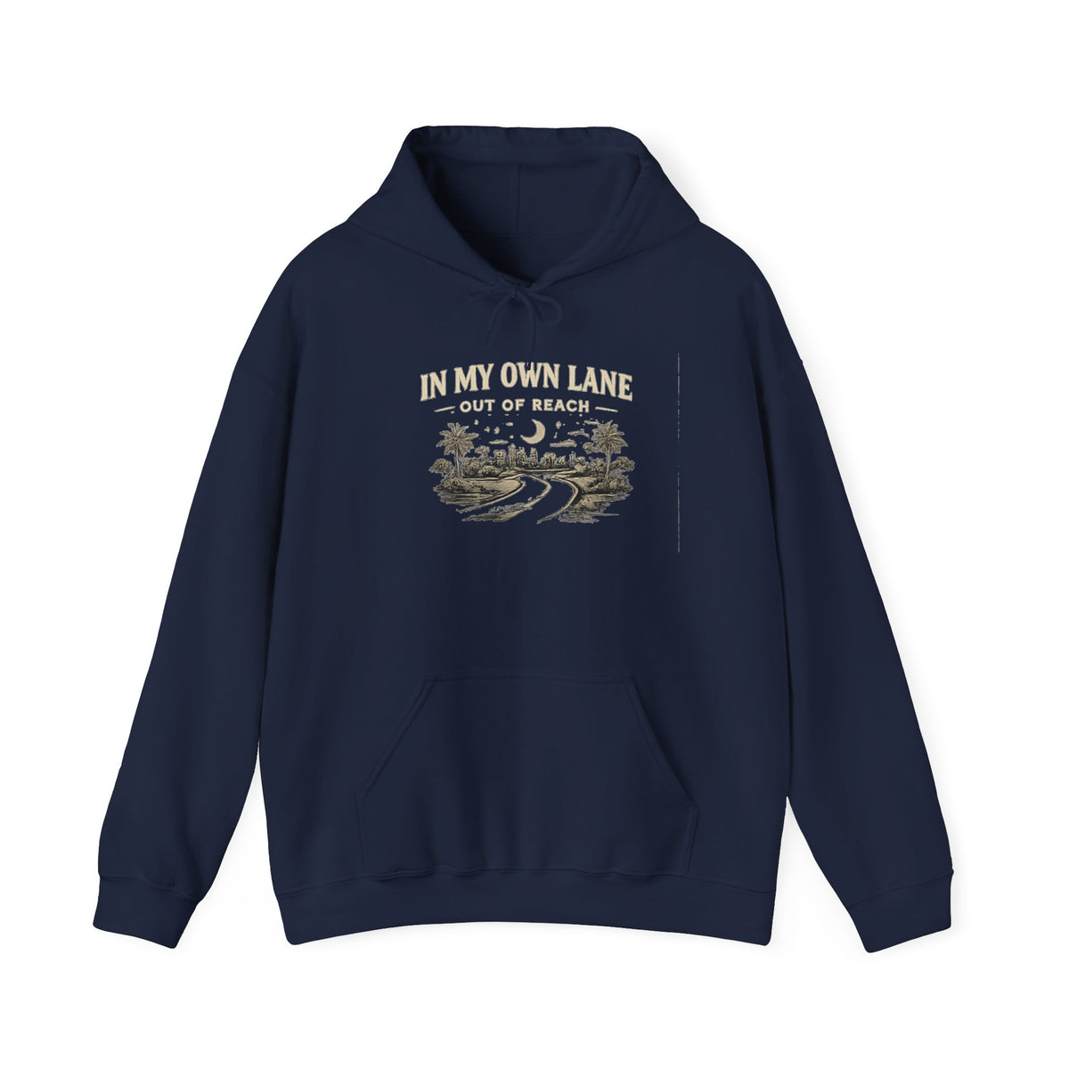 Hoodie - "On My Own Lane But My Mama Still Proud" Vintage Road Graphic Hoodie