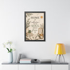 Framed Vertical Poster — "Home Is Where Your Soul Feels Free" Cozy Boho Wall Art