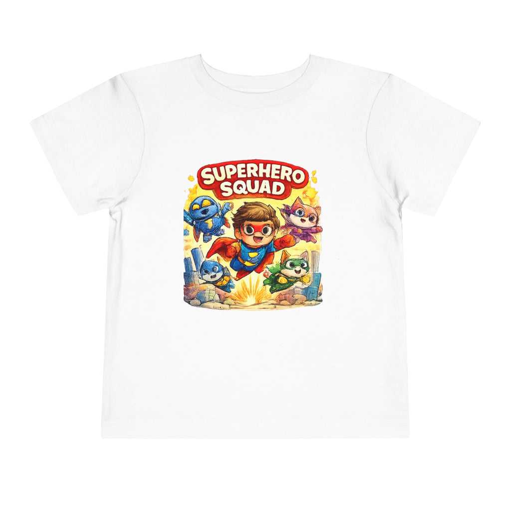 Toddler Superhero Squad Tee — Cute Kids Superhero Graphic Shirt