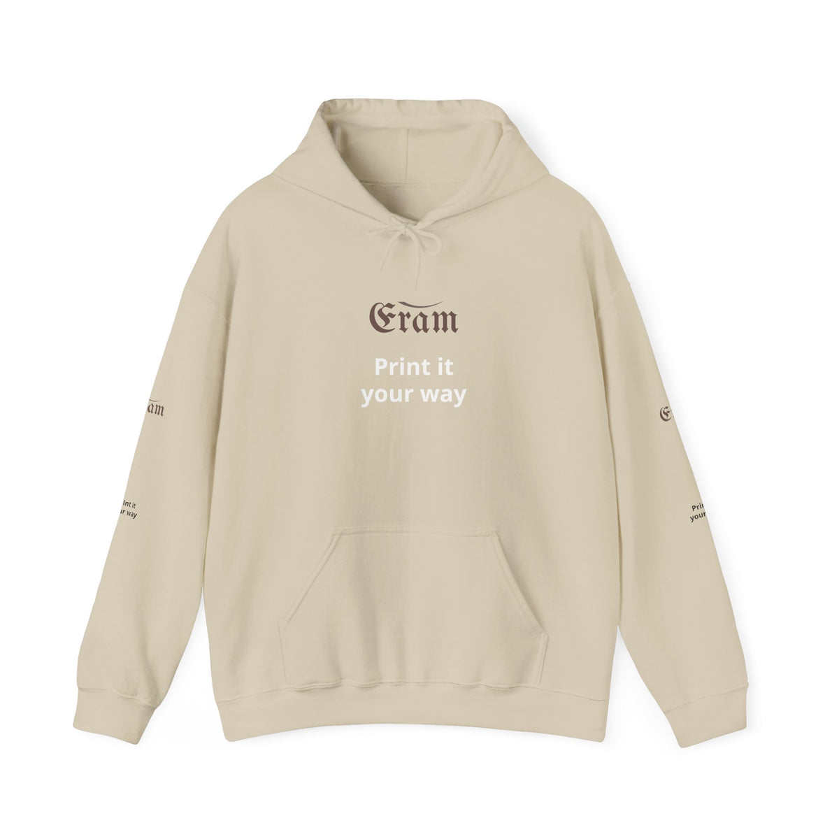 Eram Gothic Logo Hoodie — "Print it your way" White Pullover