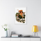 Framed Poster — Relaxing Pizza Slice 'Good Food Good Mood' Art Print