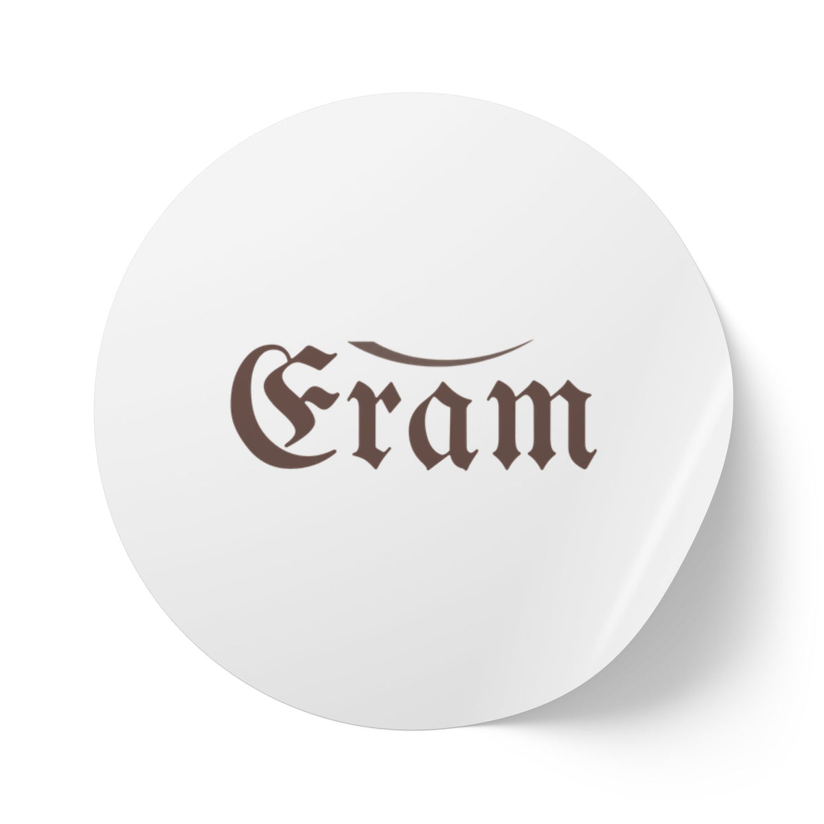 Round Sticker Rolls — Custom 'Eram' Script Label Stickers (Vintage Gothic Logo)