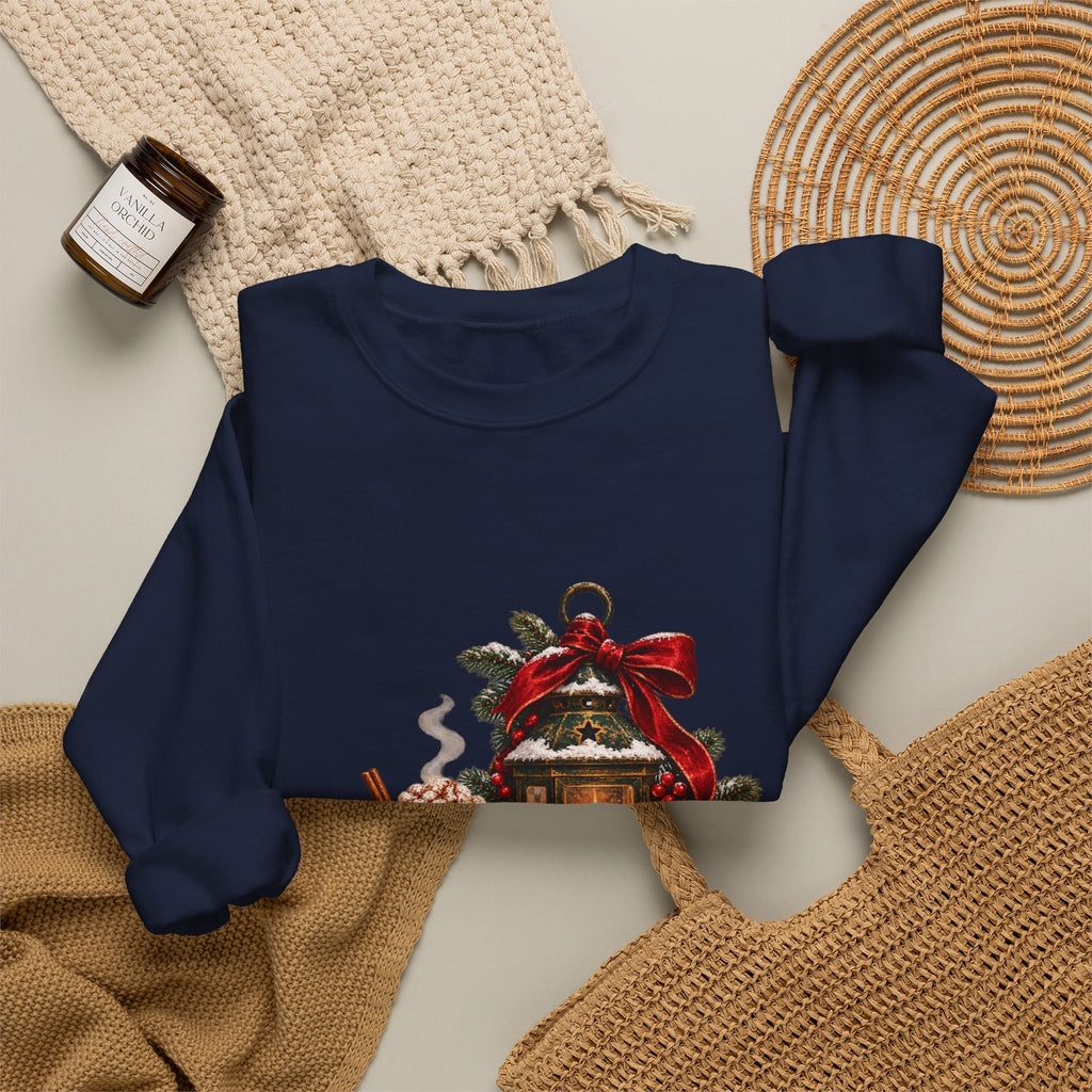 Cozy Holiday Lantern Christmas Sweatshirt — Vintage Winter Scene Crewneck