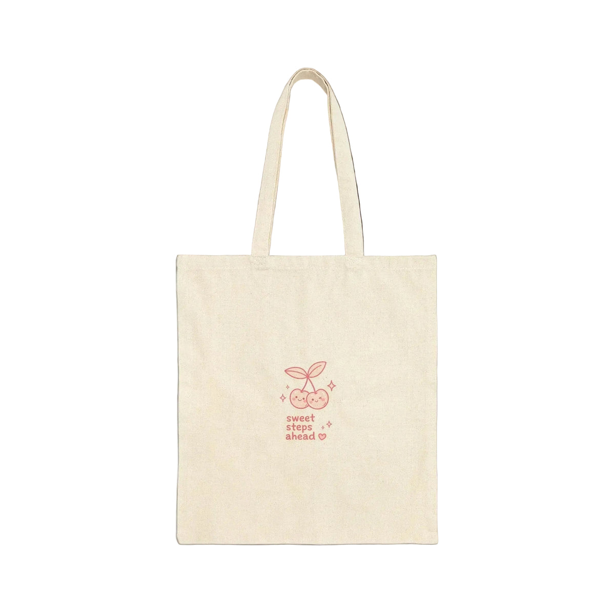 Cherry Sketch Cotton Tote Bag — 'sweet days ahead' Eco Canvas Shopper