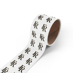 Monogram Square Sticker Rolls — Custom FR Logo Label Stickers (Sheet/ Roll)