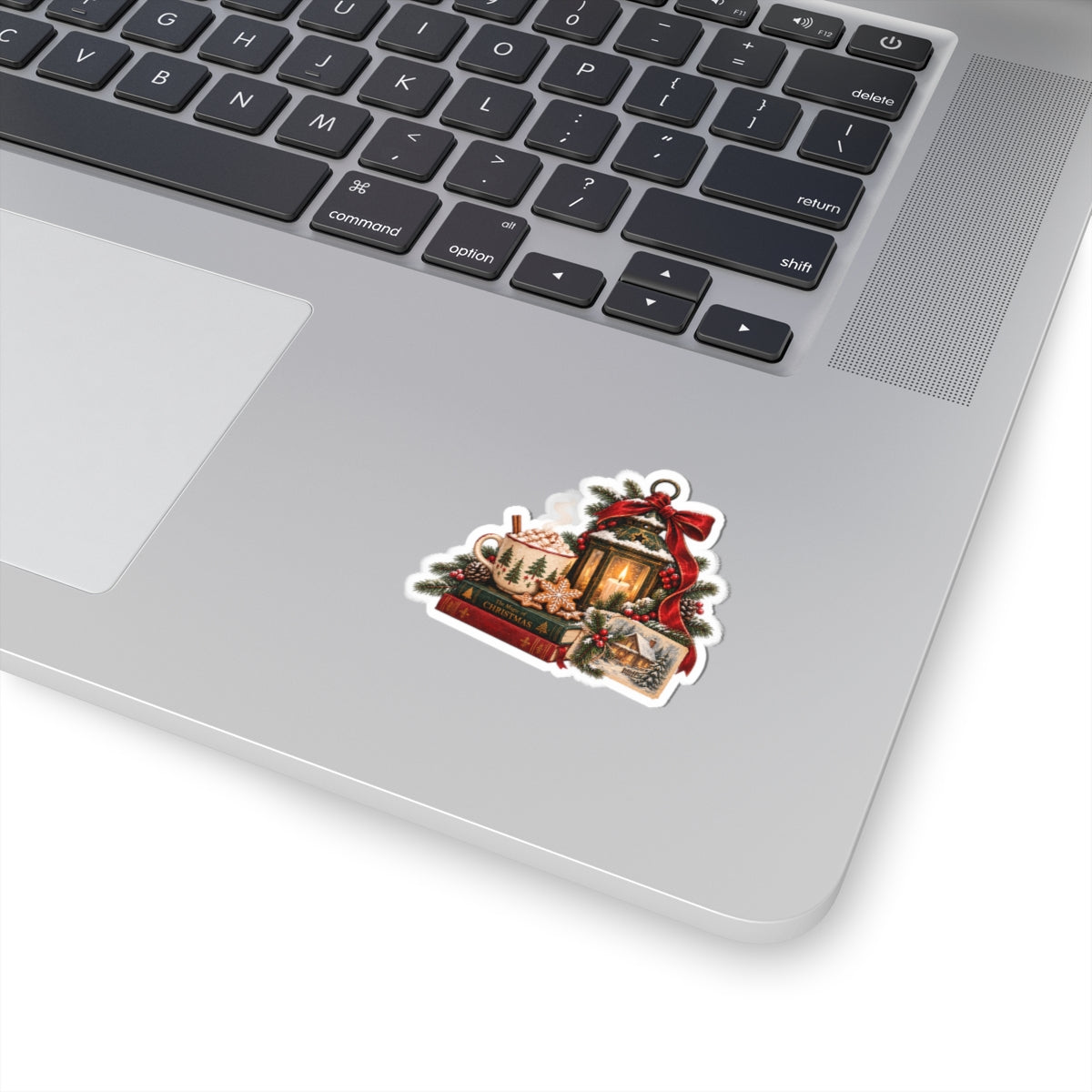 Christmas Cozy Sticker - Hot Cocoa, Lantern & Holiday Books Kiss-Cut Vinyl