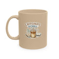 Caffeinate & Chill Ceramic Coffee Mug — Cozy Book Lover Gift