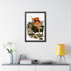 Framed Poster — Relaxing Pizza Slice 'Good Food Good Mood' Art Print