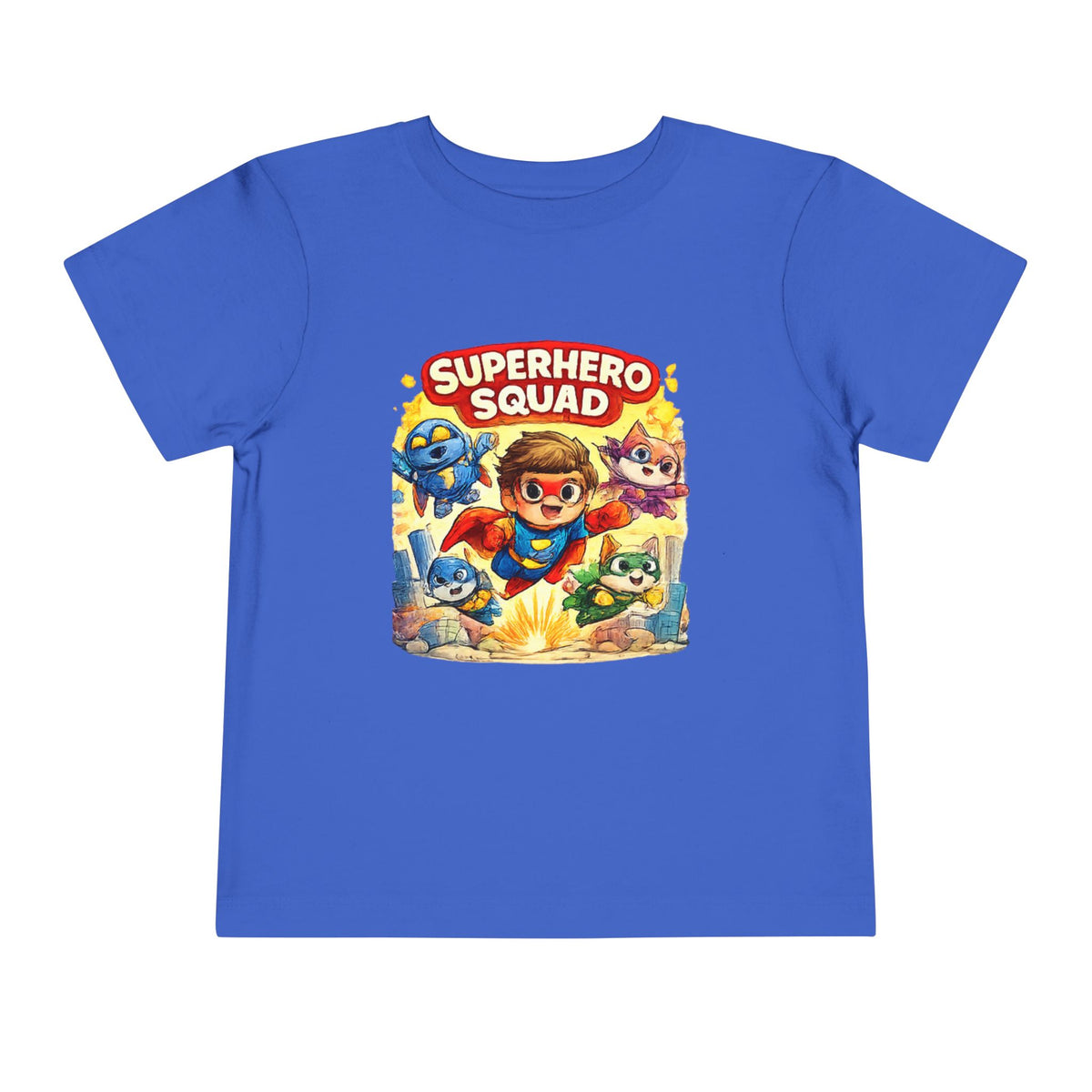 Toddler Superhero Squad Tee — Cute Kids Superhero Graphic Shirt