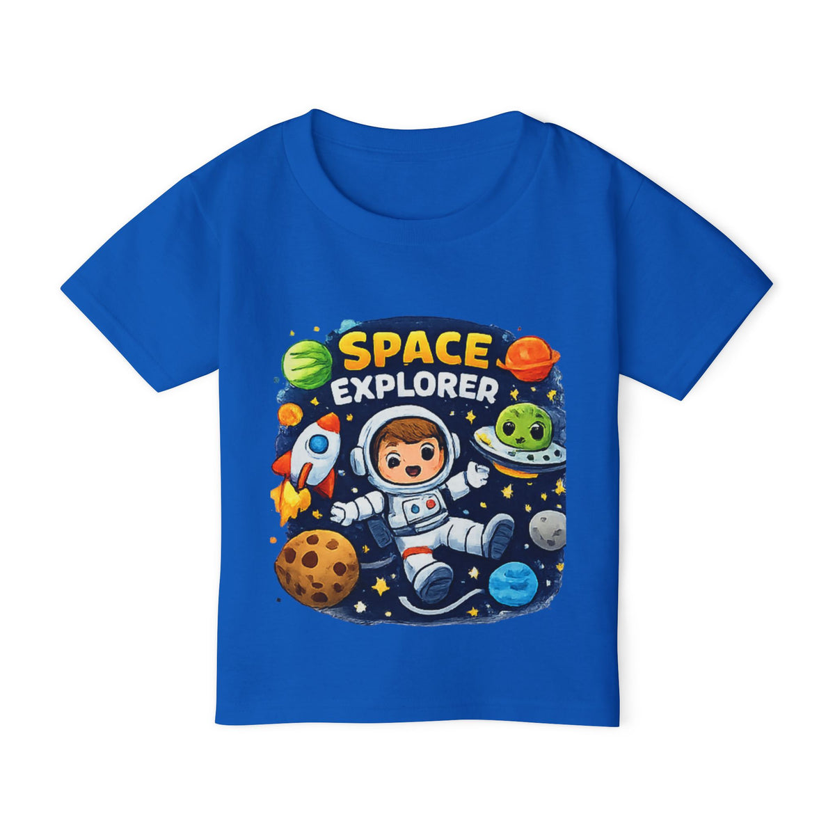Toddler T-Shirt — Space Explorer Graphic (Astronaut, Planets & Rocket)