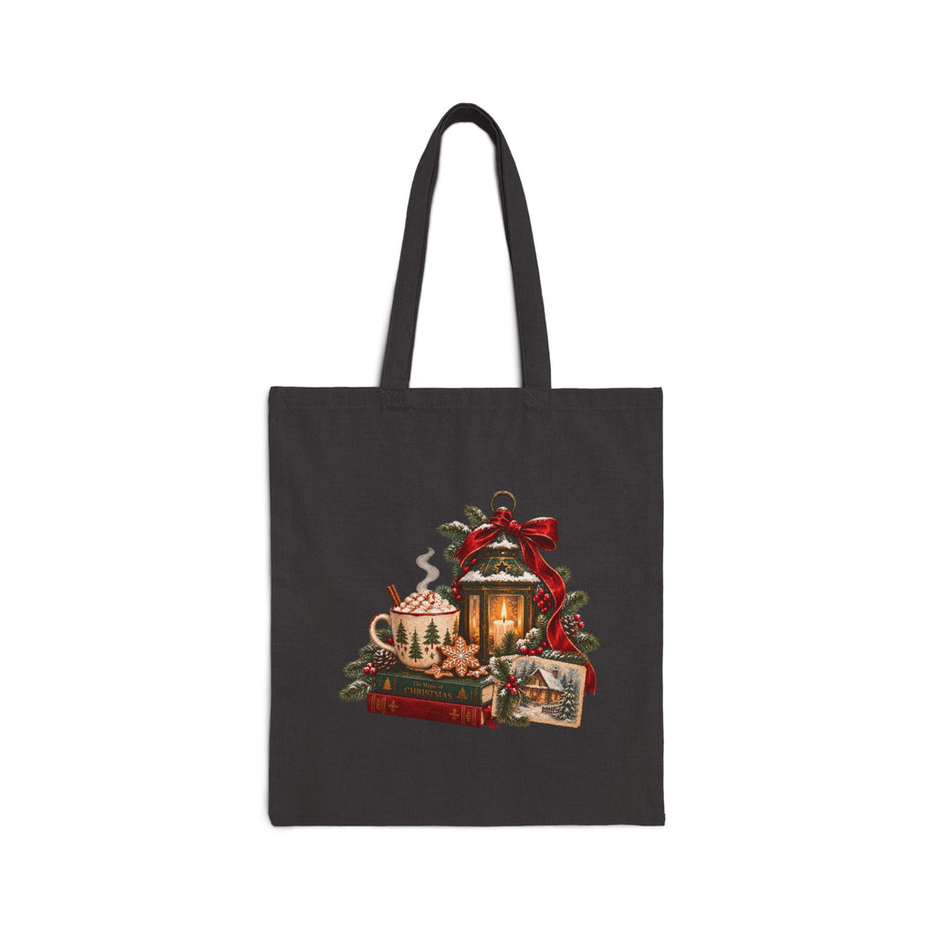 Vintage Christmas Lantern Tote Bag — Holiday Gift Market Tote
